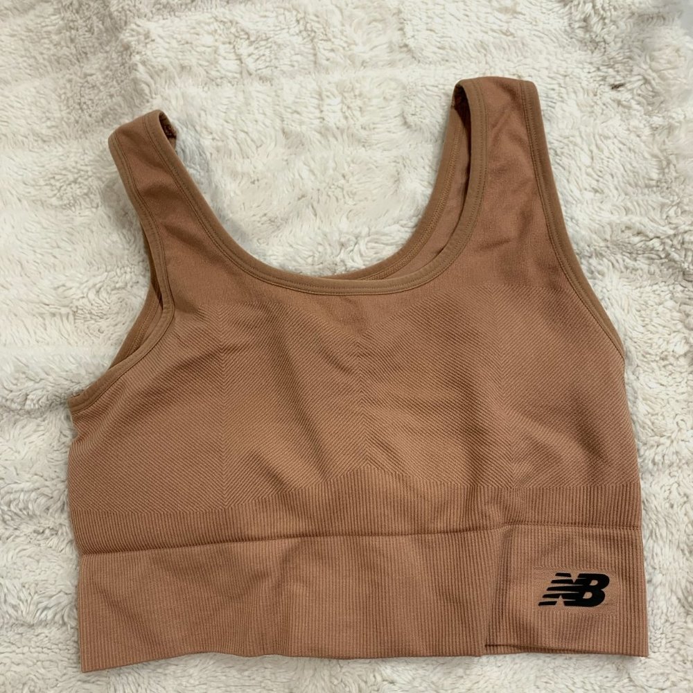 New Balance Ribbed Seamfree Crop Nude 4